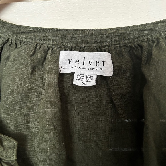 green blouse 100% linen size sx/m - Picture 2 of 3